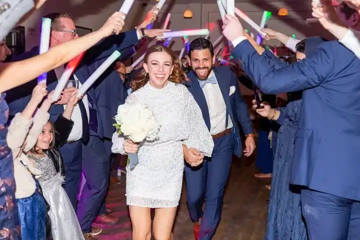 Wedding couple grand entrance celebration
