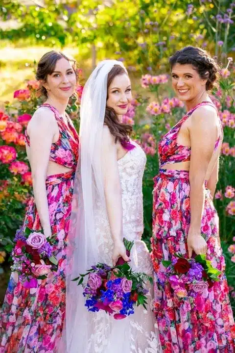 bride photoshoot in garden with friends-1